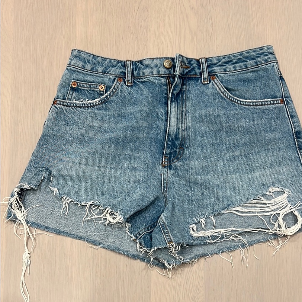 Denim Blue Women's Distressed Shorts